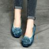 Fashion GKTINOO Retro Women Shoes Loafers Big Flower Soft Soles Casual Low Heel Luxury Shoes Flats Elegant Genuine Leather Ladies Shoes