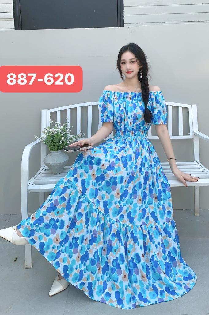 Seaside vacation beach dress cotton floral dress female shabahemi muslim