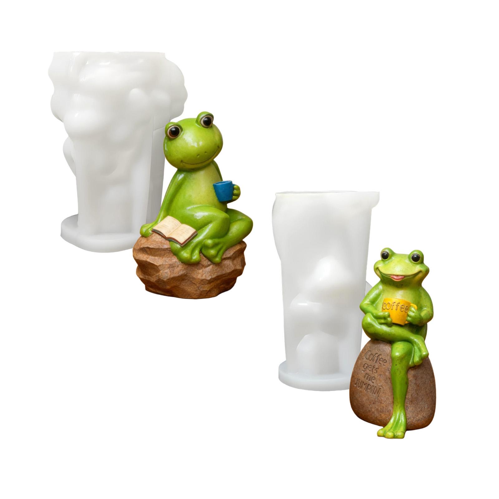

Set of 2 Practical Craft Mold Frogs Shape Handmade Supplies Ornament Moulds Silicone Texture for Clay Wax Resin Crafting 1