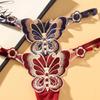 Butterfly Pattern Thong Solid Color Embroidery Sexy Underwear Underpant Lingerie Women Panties