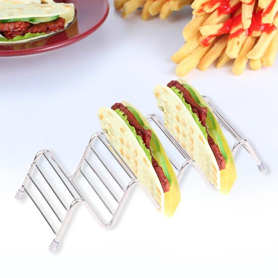 Taco Holder Multifunctional Roll Dog Shelf Rust-Proof Rack Hot Pancake Stand Spring Stainless Steel Serving