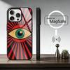 Big Eyes Trendy Print Lines Phone Case For iPhone17,16,15,14,13,12,11 Plus,Pro Magnetic For Magsafe Wireless Charging