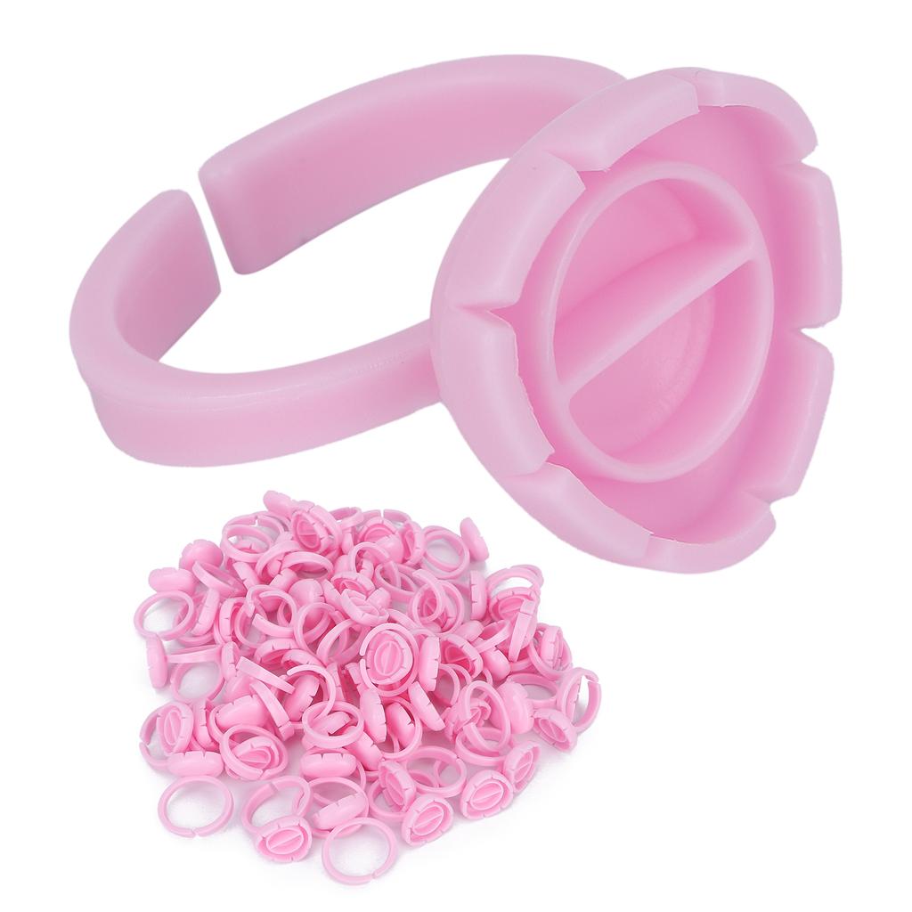 100pcs Lash Glue Holder Ring Cup Eyelash Extensions Quick Blossom Cup Lash Organizer Tool