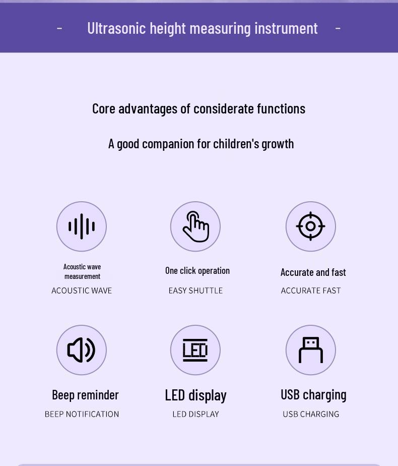 Przenośny Ultrasoniczny Miernik Wzrostu dla Dzieci