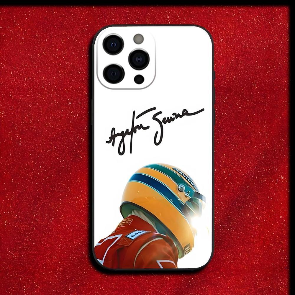 Racing Driver A-Ayrton S-Senna Phone Case For iPhone 16,15,14,13,12,11,Pro,X,XS,Max,XR,Plus,Mini Soft Black Cover