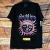Erhabenes Herren Schwarz Groß L Sonnen Grafik 100% Baumwolle Rundhals T-Shirt Unisex T-Shirt