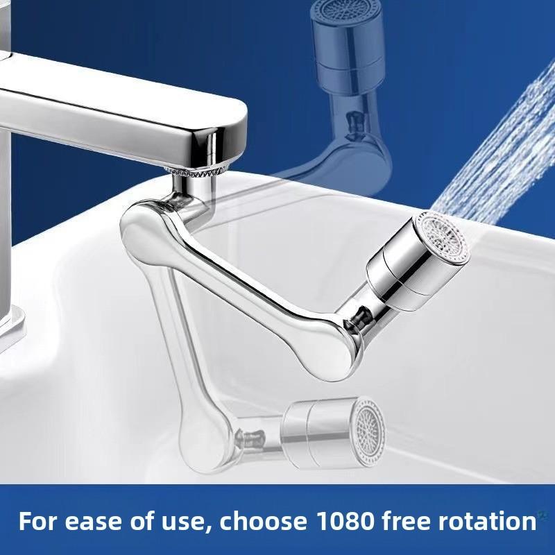 Mechanischer Arm Universeller Wasserhahnverlängerer Waschbecken, Multifunktionaler Vollkupfer Drehbarer Haarwaschhahn, Verlängerter Universeller Wasserhahn