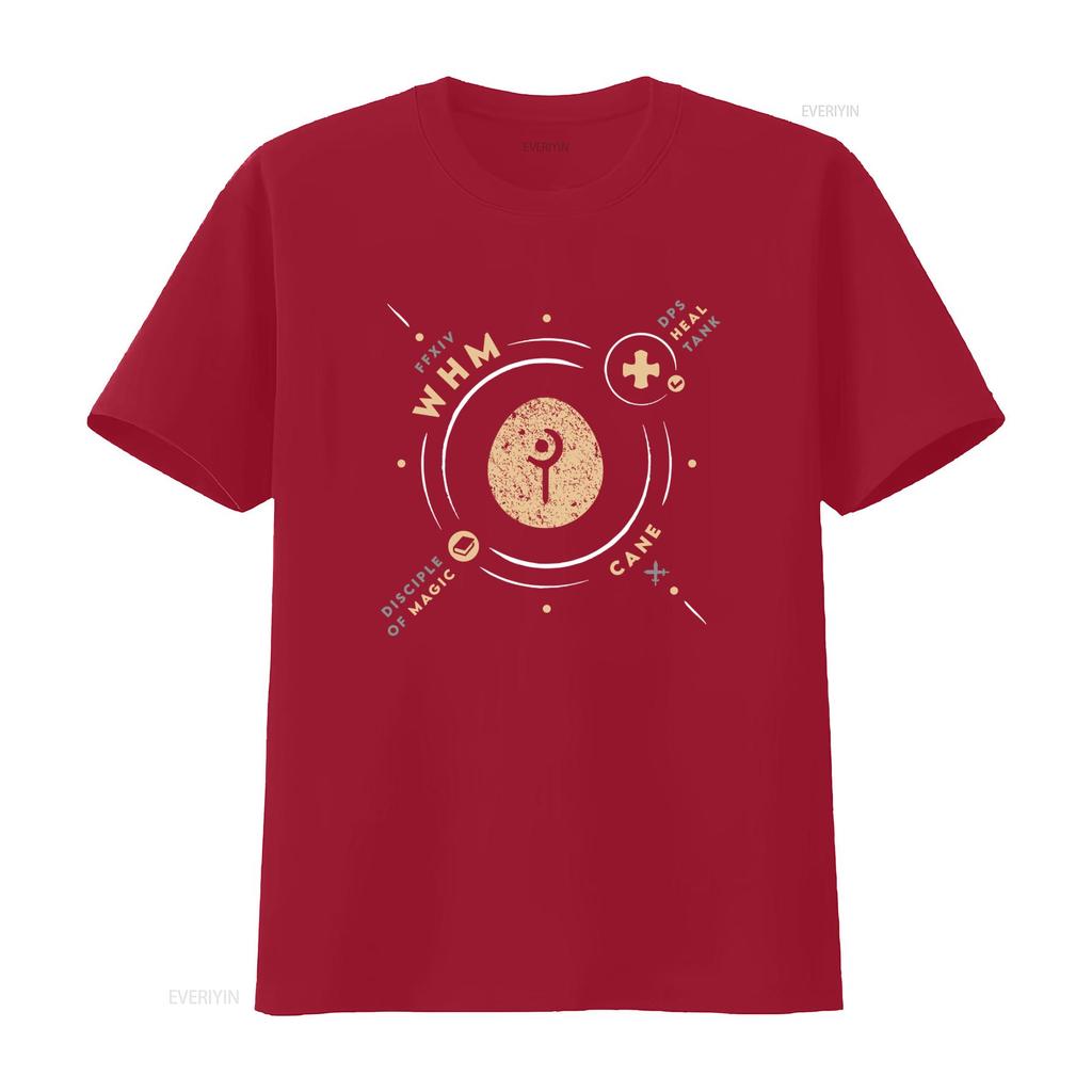 Whm Life Ffxiv Inspired White Mage Healer Job Ff14 Mmo Gamer T Shirt DPS Heal Tank Cane Design Vintage Washed Casual Graphic