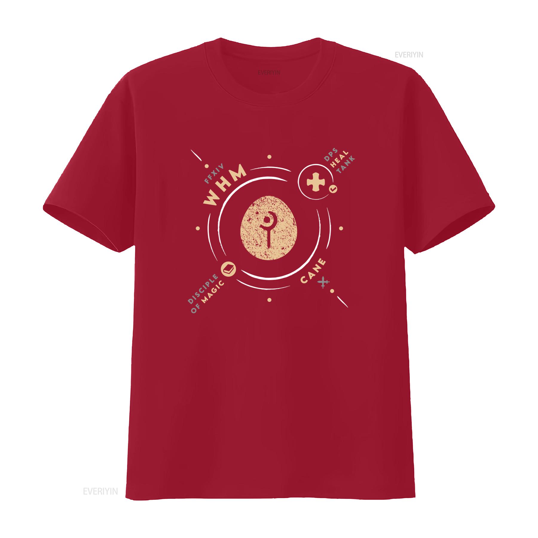 Whm Life Ffxiv Inspired White Mage Healer Job Ff14 Mmo Gamer T Shirt DPS Heal Tank Cane Design vintage Washed Casual graphic S