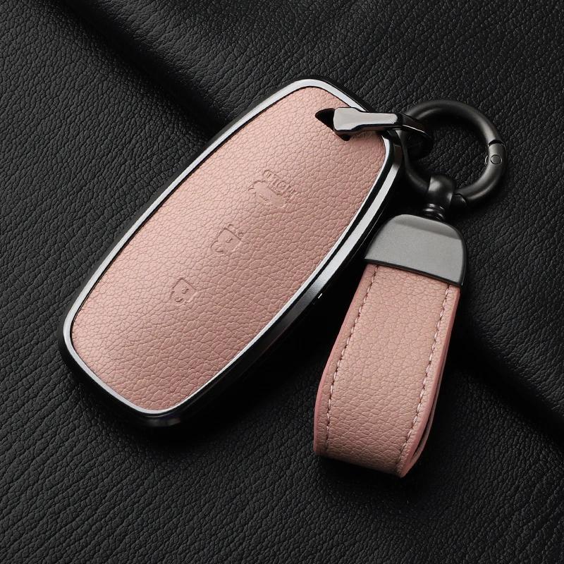 Housse Étui Porte-Clés de Voiture en Métal et Cuir 3 Boutons Pour Nissan X-Trail T33 Qashqai J12 Teana Accessoires Pour Voitures