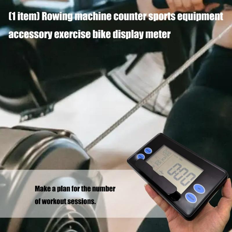 High Contrast LCD Rowing Machine Counter Exercise Bike Monitor Tracks Speed Time Distance Lightweight Portable Design