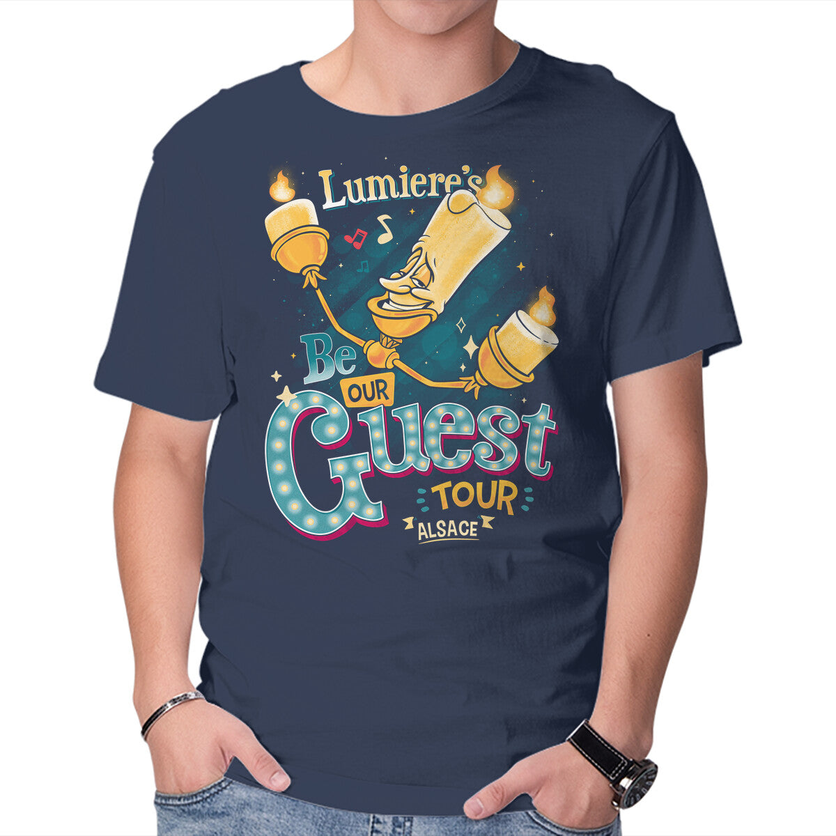 Unisex Crew Neck T-Shirt Be Our Guest Tour Graphic Short Sleeve Casual Tee XXXL