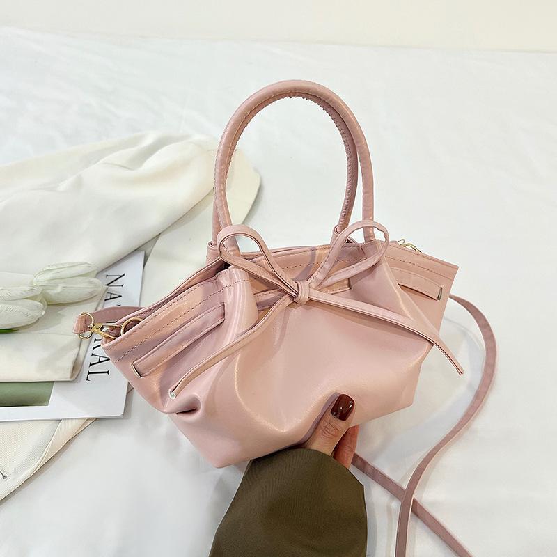 Korean Version of Bow Fresh 2025 Spring and Summer Trendy Fashion Water Bow Crossbody Portable Vegetable Basket Bag Woman