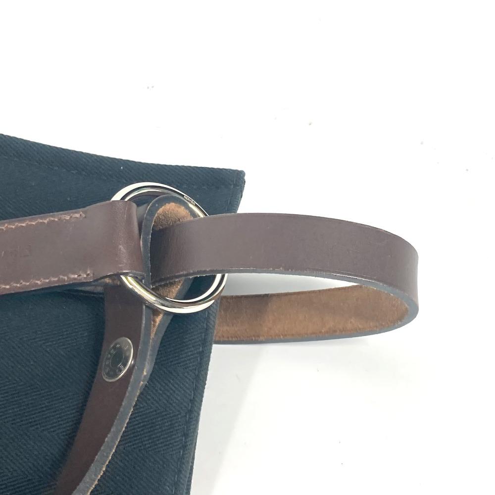 Hermes Cabaricol Bag Shoulder Bag Tote Bag Canvas Black/Brown