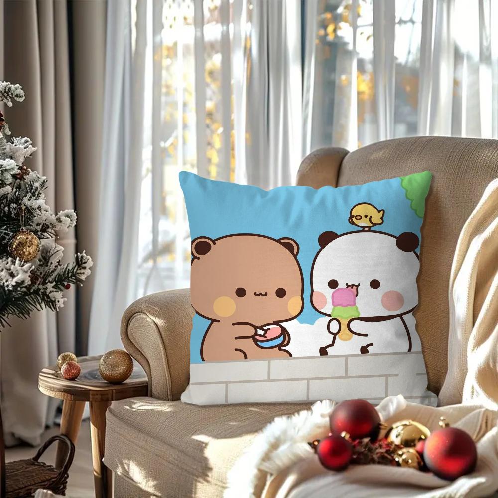 Cartoon One And Two Cloth Animation Pillow Case Square Pillow Bedroom Sofa Leisure Comfort Car Living Room Home Decoration 40X40