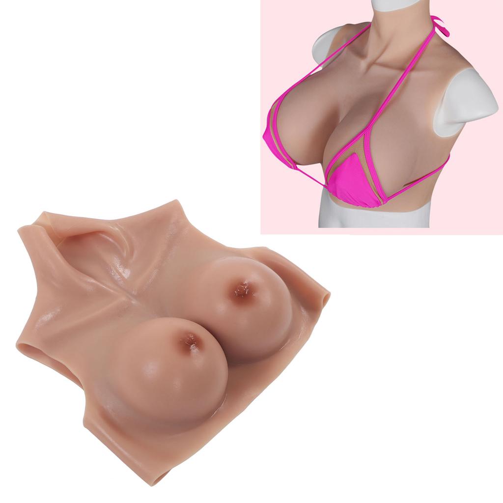 Color 2 Silicone Fake Breast Soft Comfortable Odorless Shapely Trembling Silicone Fake Boobs