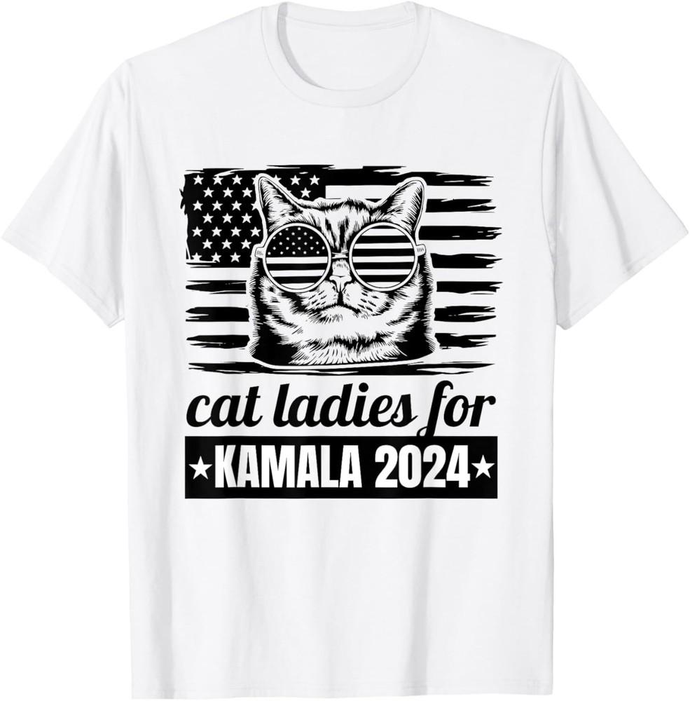 

Kamala Harris 2024 Cat Lady Voting Cats Feminine Funny Women T-Shirt 4XL