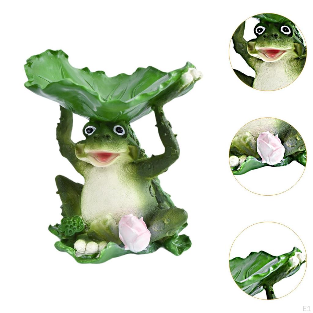 Frog Bird Feeder Garden Sculpture Miniature Decor for Indoor And Outdoor