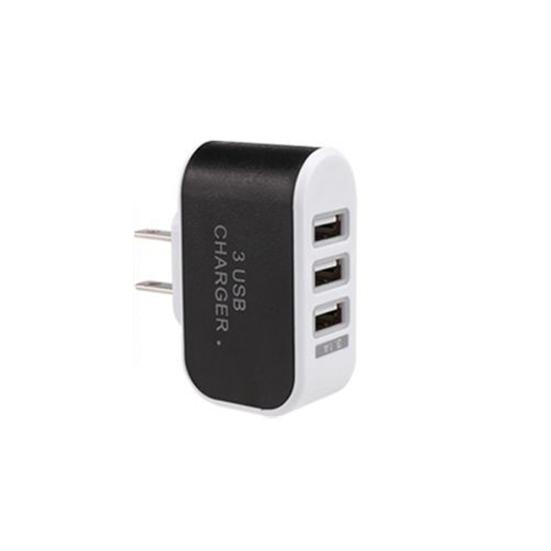 

Universal EU/US Plug 5V 3 Power Adapter Wall Home Charger Ports USB Converter US Plug чорний