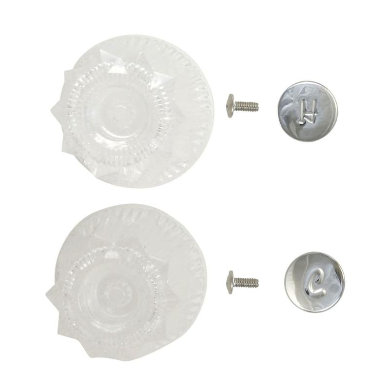 2/3Pcs Hot and Cold Shower Knob Acrylic Faucet Replacement Knobs for Bathroom and Kitchen Use Easy to Installation