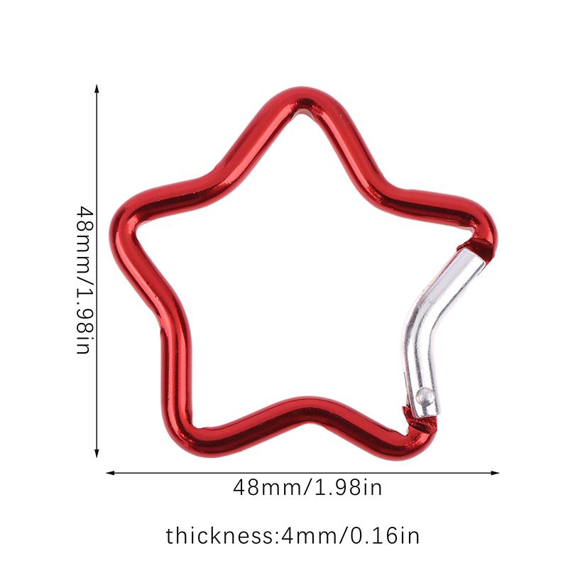 Five-Pointed Star Shaped Aluminum Carabiner Key Chain Clip Outdoor Camping Keyring Hook Bottle Hanging Buckle