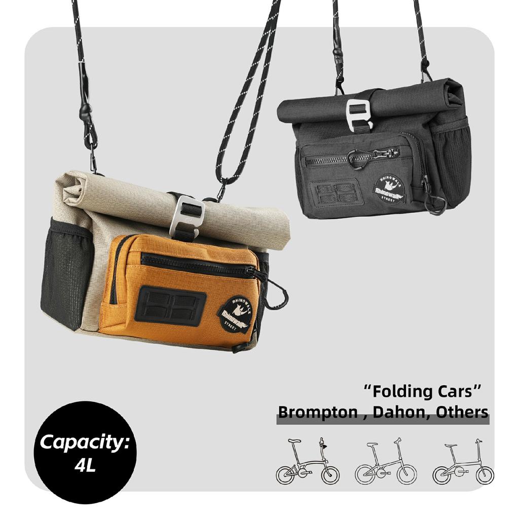 RHINOWALK BCT0201 Geantă Impermeabilă de Ghidon pentru Bicicletă 4L Eliberare Rapidă Geantă Coș Tub Frontal