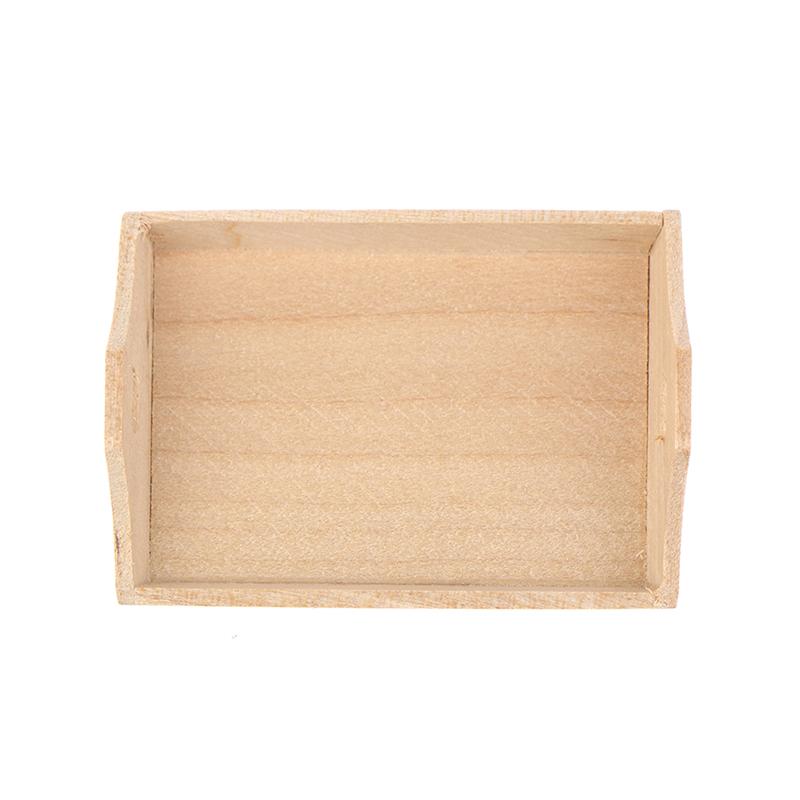 1:12 Dollhouse Miniature Wooden Plate Simulation Tray Model For Doll House Decor