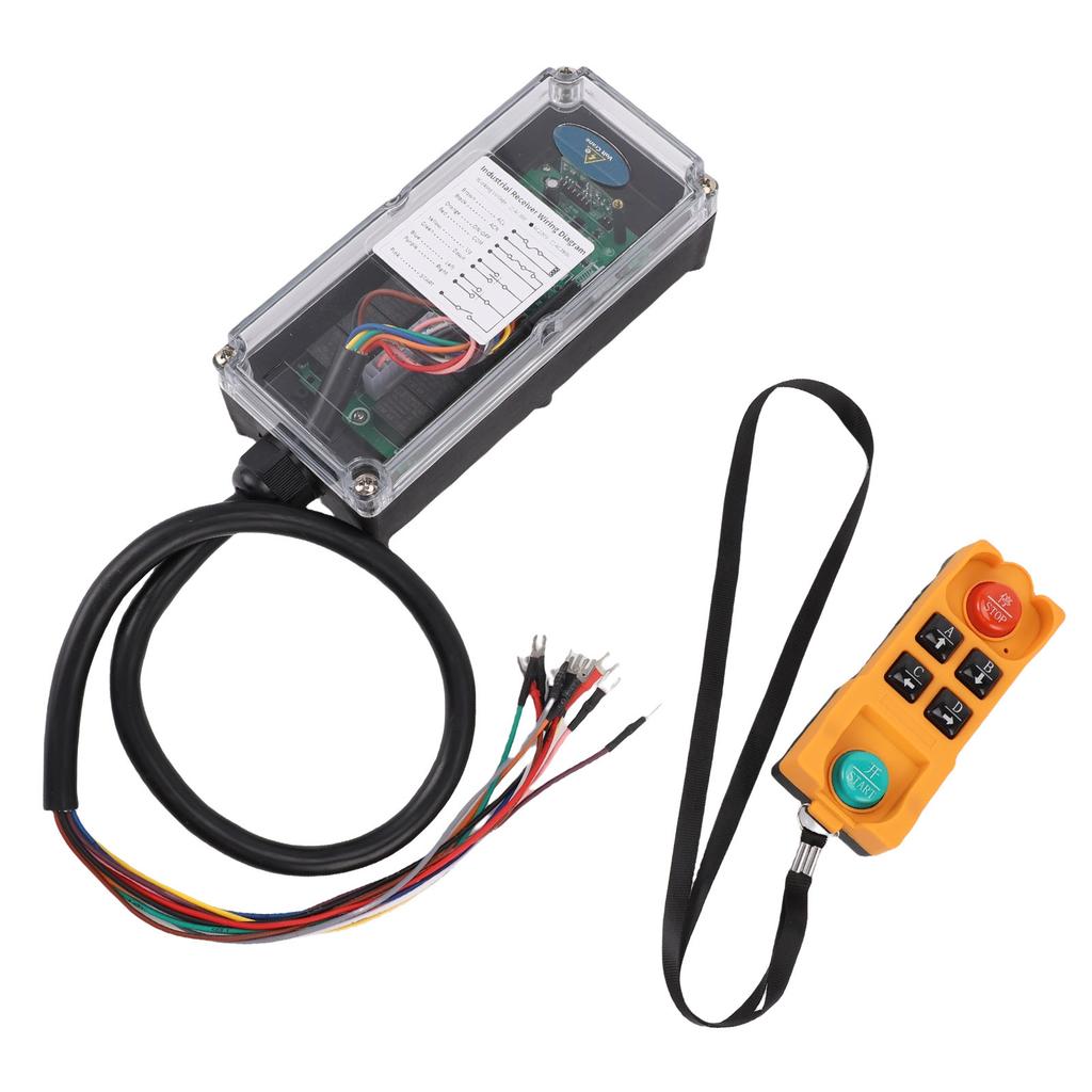 Drahtlose Kranfernbedienung AC220V 6 Tasten 4-Wege Einzelgriff für Industriellen Elektrokettenzug Brücke LKW-Kran