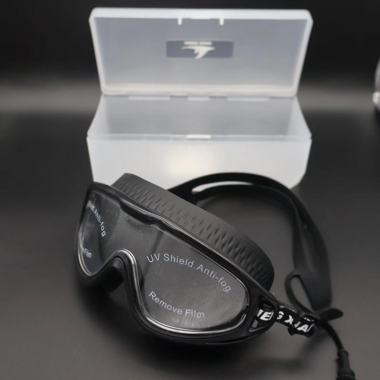 Adult Large Frame Swimming Goggles High-definition Water Resistant Anti-fog Silicone Swimming Goggles Childrens Swim Goggles