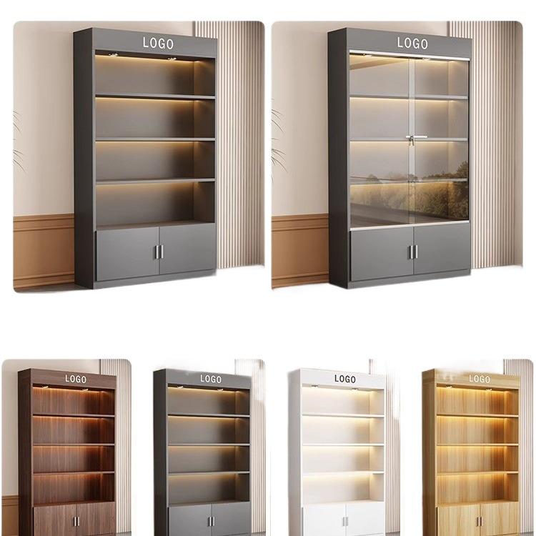 Lockable Glass Display Cabinet for Figurines, Toys, and Cosmetics