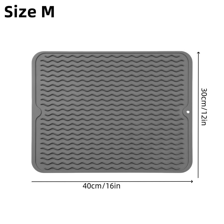 1PCKitchen Draining Mat Silicone Heat Insulation Mat Countertop Stove Mat Anti-scald Mat Tableware Dish Drying Mat