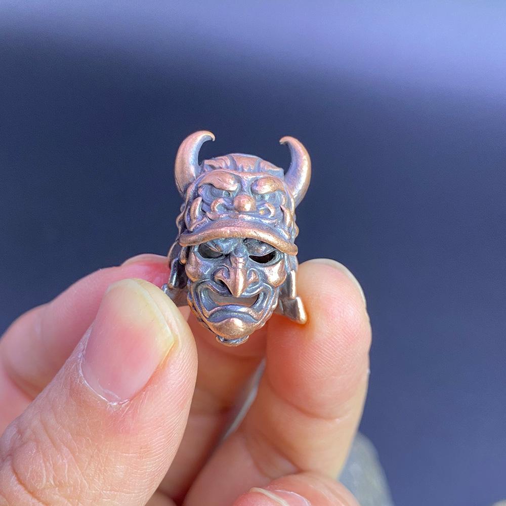 

1 шт. Череп с клыками, нос орла, самурайский шлем, бусина для ножа, латунь, плетеный паракорд, подвеска-темляк, для улицы, EDC, веревка для зонта, DIY