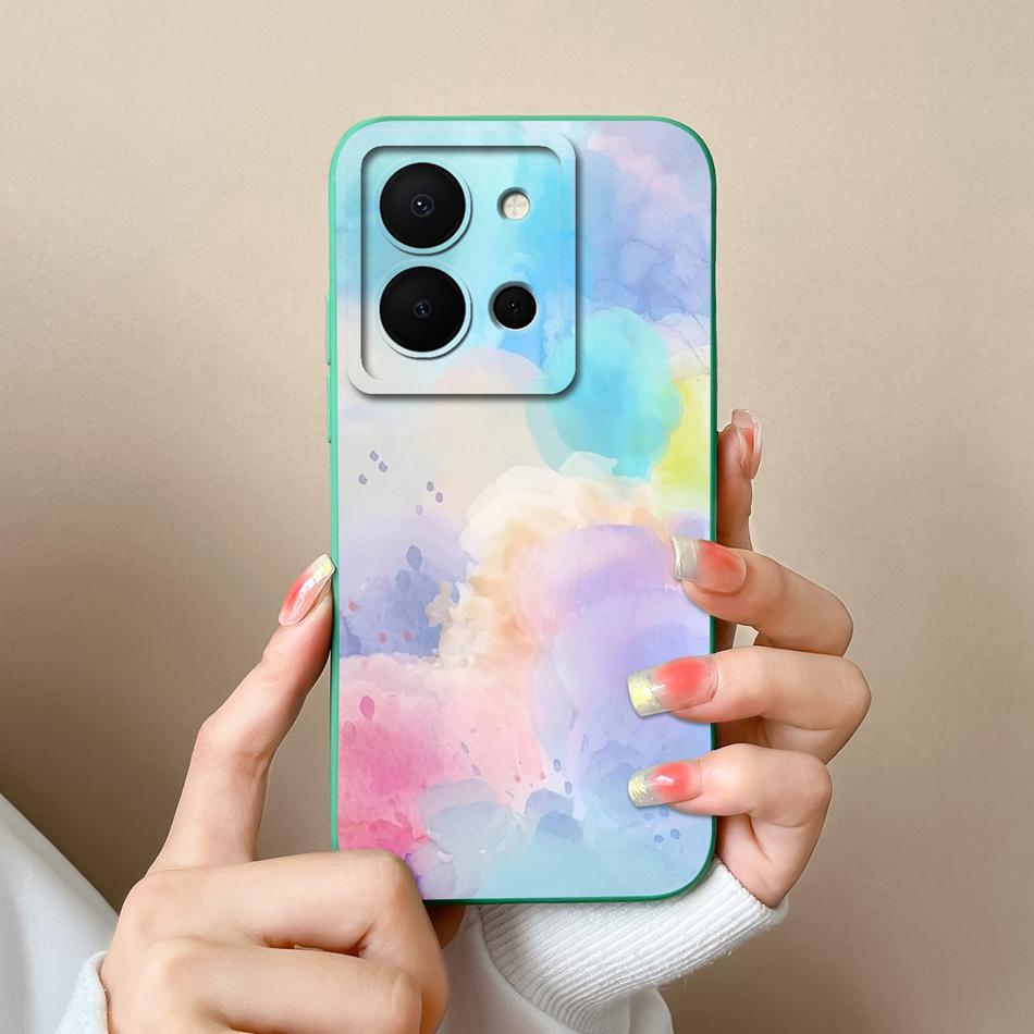 For Vivo Y36 4G 5G Phone Case Cute Design Camera Protection Back Cover For Vivo Y 36 Soft Liquid Silicone Shockproof Funda Shell