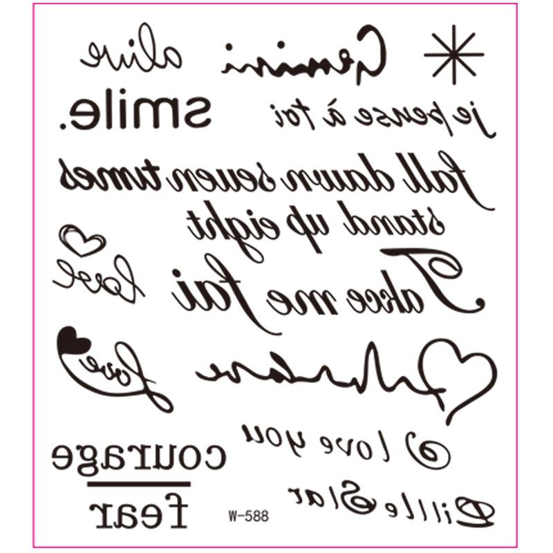 Campus Students Male And Female Tattoo Stickers Waterproof Tattoo Stickers Cartoon Butterfly Text Tattoos