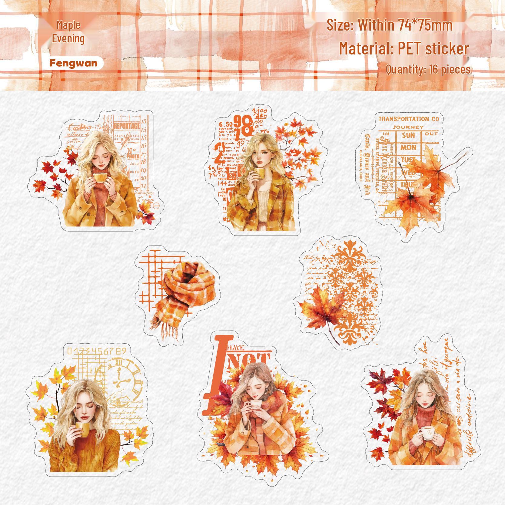 Curated Retro Winter Story Decorative Stickers – 16 Sheets for DIY Journals