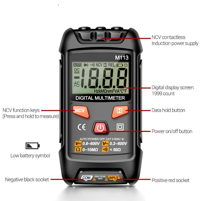 Digital Multimeter Pen Tester Autoranging Voltage Current Electric Test Meter Tool Suitable for Electrical Measurements