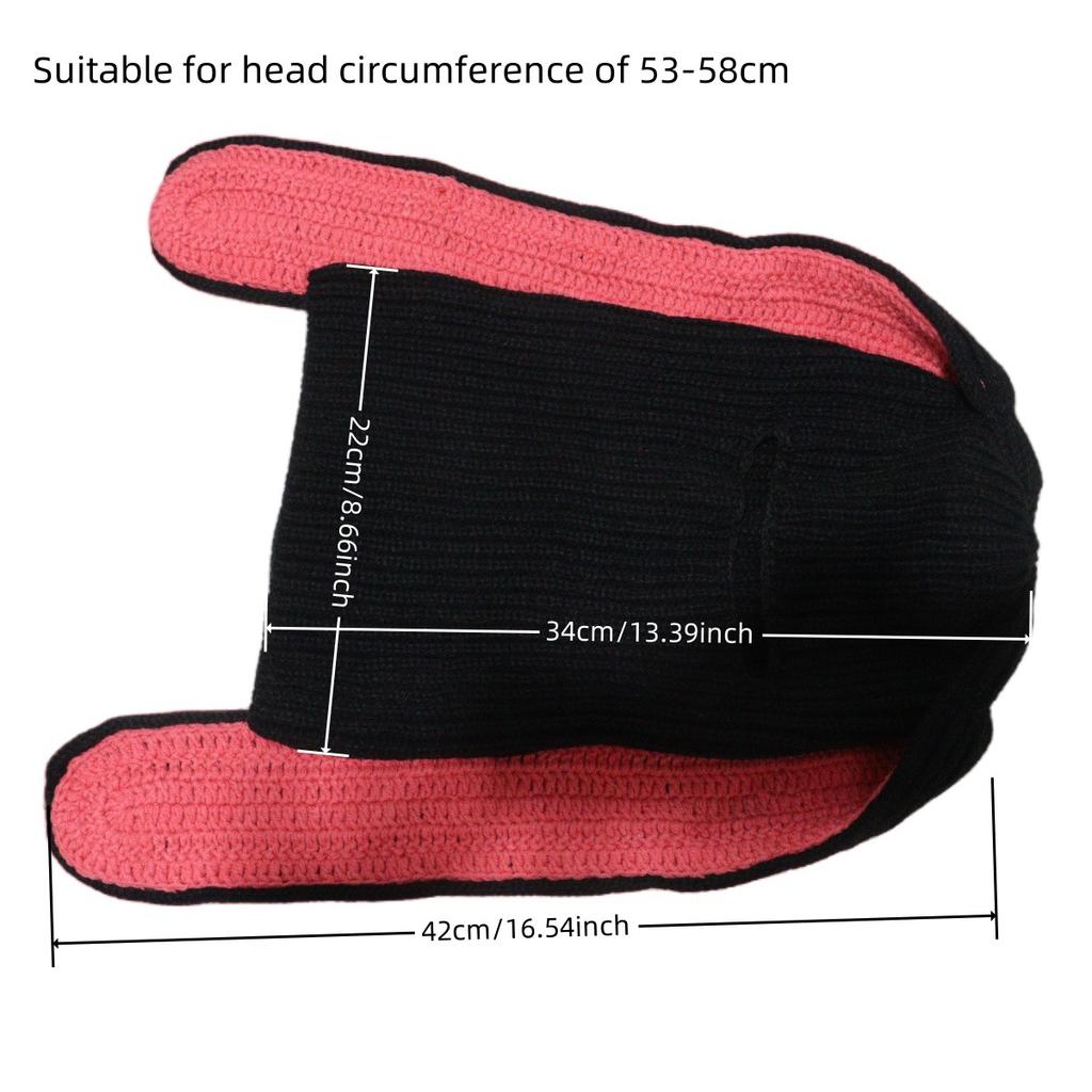 1 Stück Halloween Gehörnte Sturmhaube Gestrickte Maske Plüsch Polyester Warme Kostüm Mütze für Winterparty Cosplay Requisiten Fotomütze