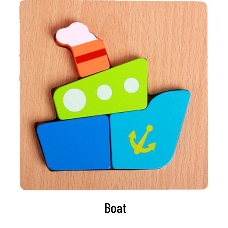 Animal 3D Wooden Jigsaw Puzzle Board for Toddlers (1-3 Years)