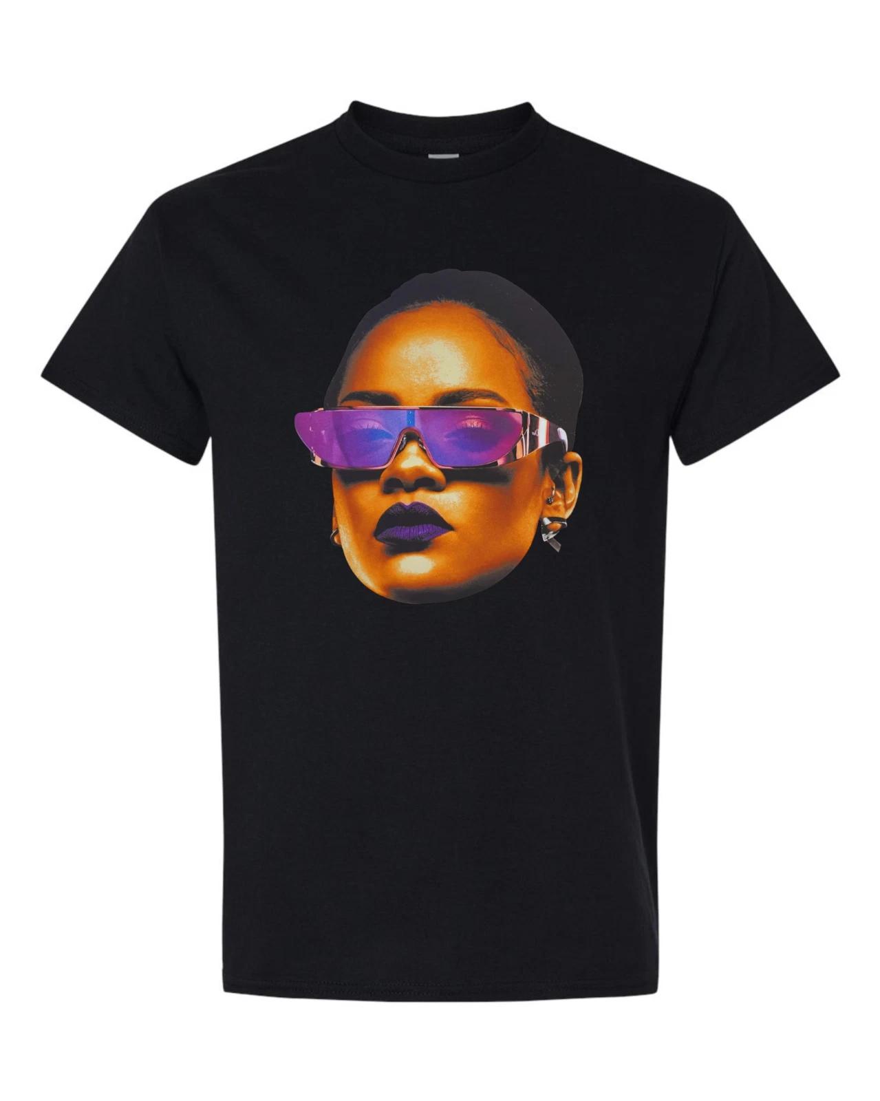 Rihanna  Riri  Hip Hop T-shirts artist Black shirt Bad Girl 3XL