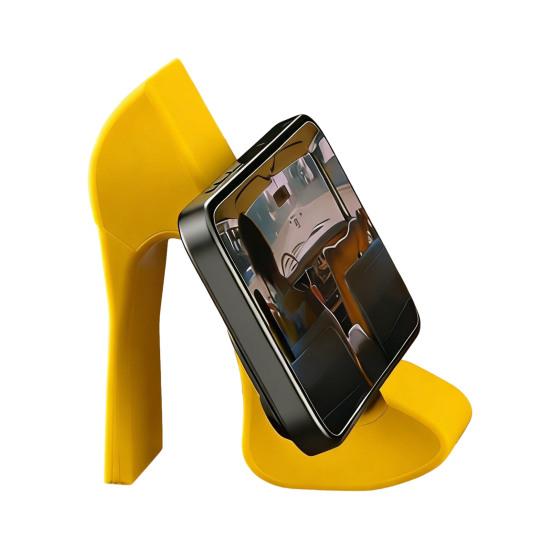 Yousheng Shoe Phone Holder 3D Printed High Heel Shoe Shaped Cell Phone Display Stand for Home Office Desk Table жёлтый