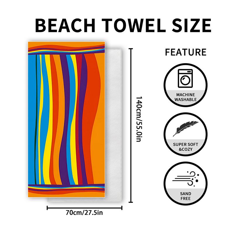 Microvezel Sneldrogende Strandhanddoek, Zandbestendig Waterabsorberende Handdoek, Draagbare Grote Bedrukte Handdoek voor Zwemmen & Vakantie aan Zee
