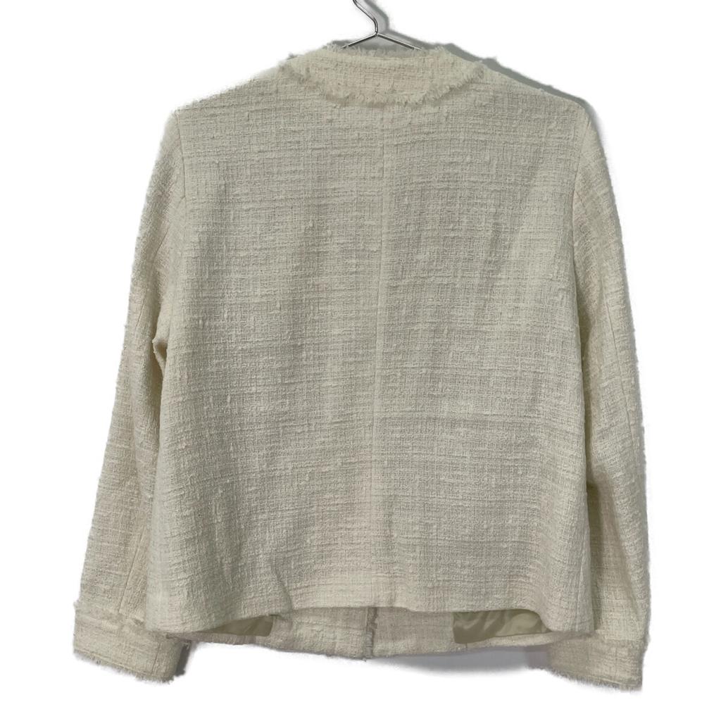 DRESSTERIOR 085-46001 White Fringed Tweed Jacket Jacket 36 whiteUsed