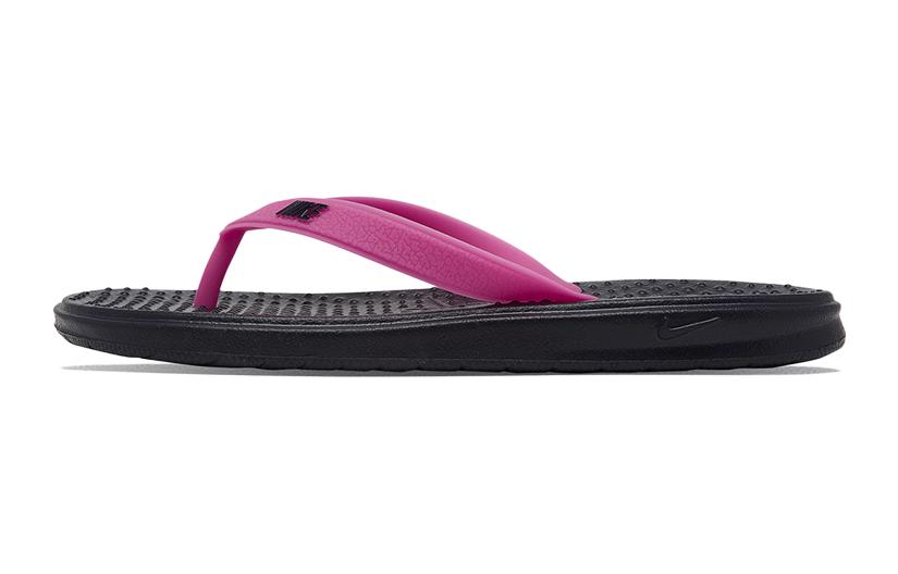 

Nike Solay Thong Synthetic Leather Abrasion Resistant Slippers Black Purple Kids 882827-402 35