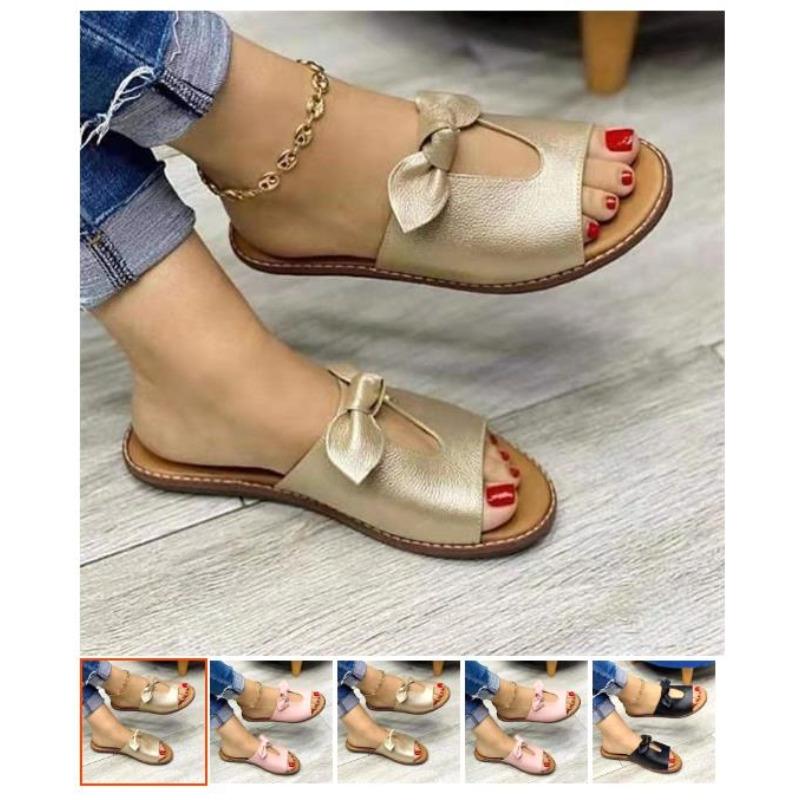 Fashion New Sandals Summer Women Slippers Shoes Cute Butterfly-Knot Flats Casual Sandals Ladies Beach Sandals Womens Shoes