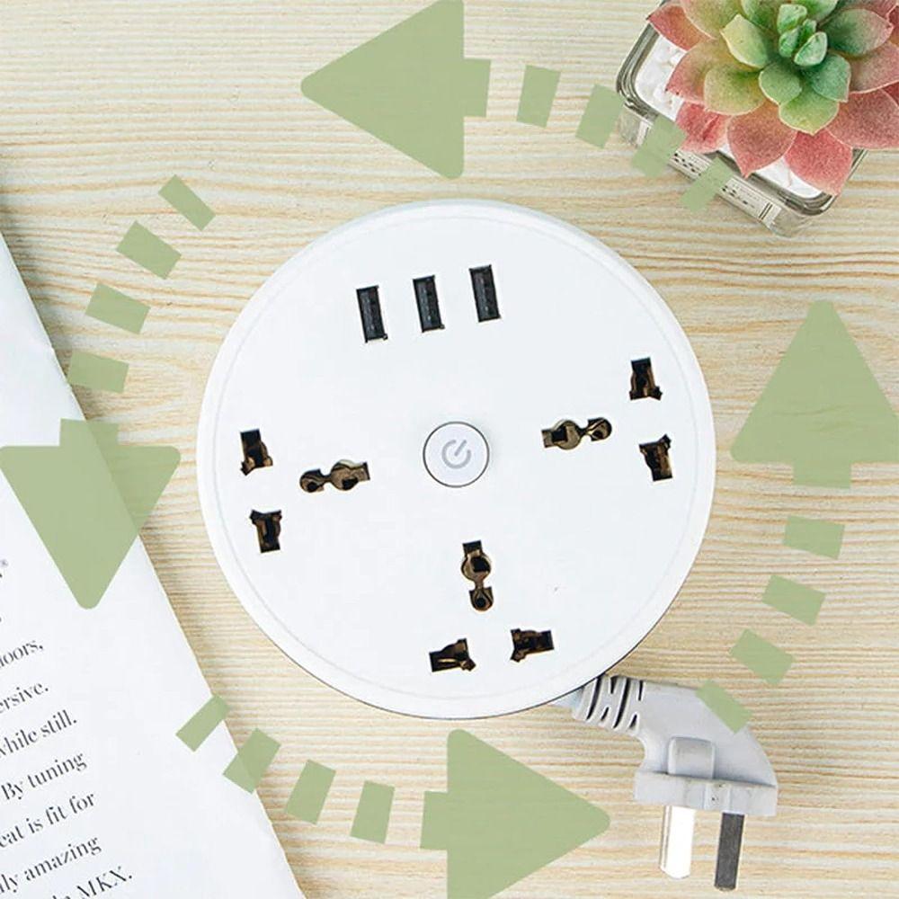 ABS Universal Power Strip LED Light Extension Socket Portable Power Strip Plug  Travel