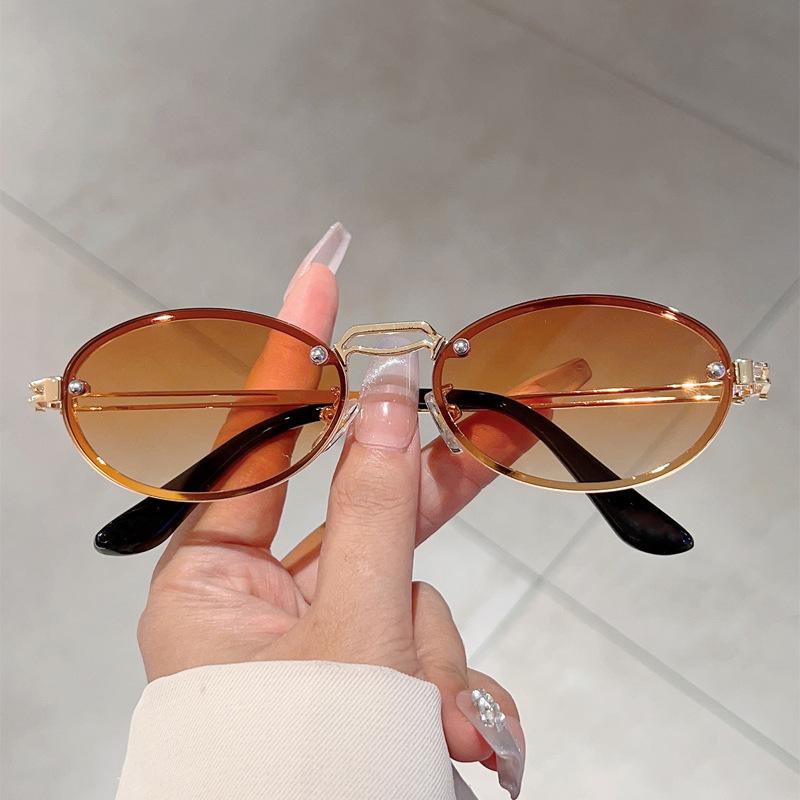 Classic Trendy Hip Hop Oval Sun Glasses Glasses Ladies For Men Steampunk Luxury Designer Style Style UV400 Sun Eyeglasses Popular Pink Glasses