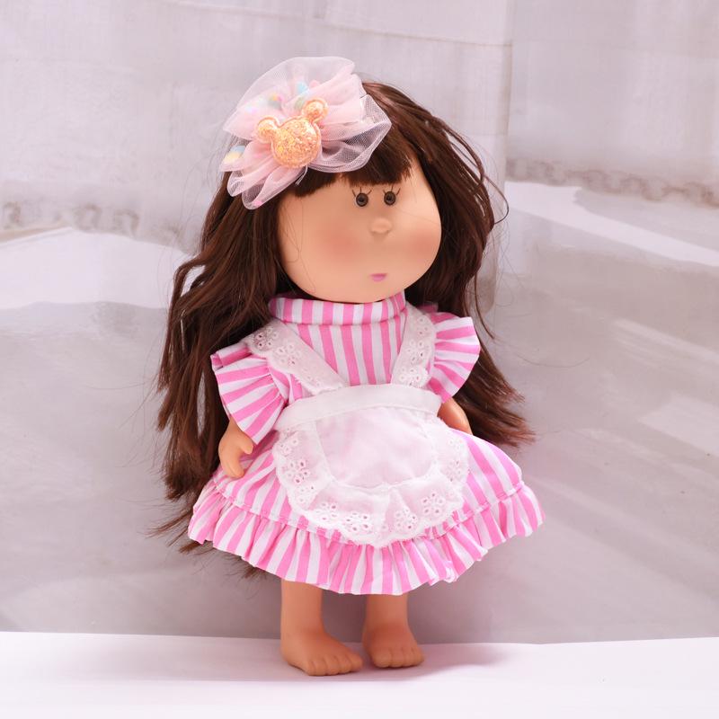 Spain Mia Doll Clothes: 24cm Striped Maid Dress-up Set