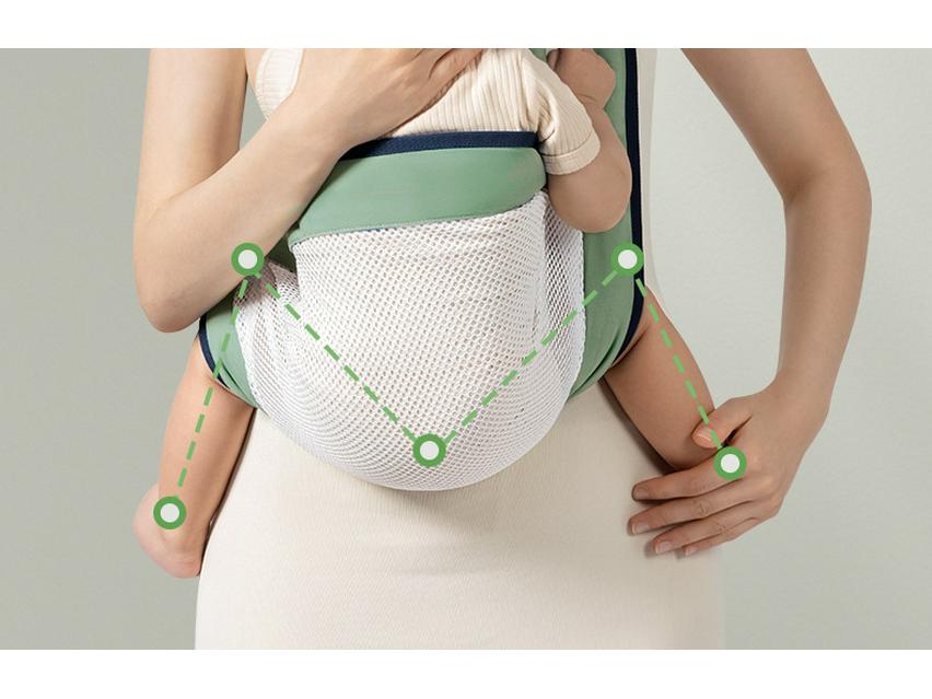 Hands-Free Infant Sling Carrier with Waist Stool for Newborns
