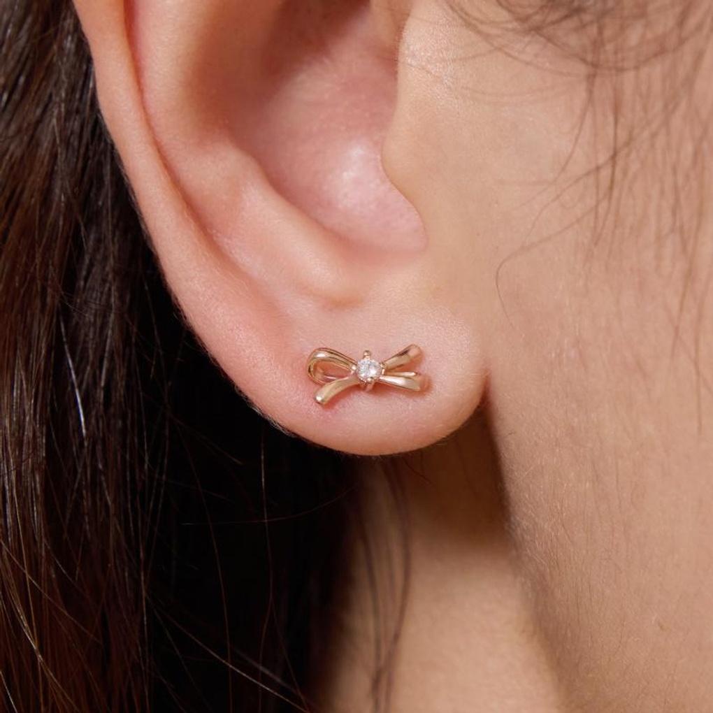 [LsSHOP] 14K Cardo Ribbon Earrings (Gold Plated)_LJ5133BRE