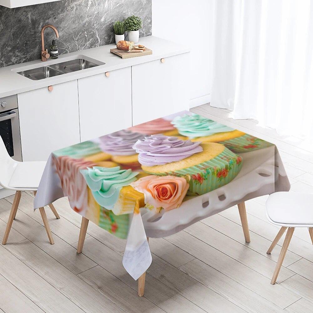 

Скатерть для кексов для гурманов, водонепроницаемая прямоугольная скатерть для свадебной вечеринки, ресторанный стол, кухонный дом 90x140cm